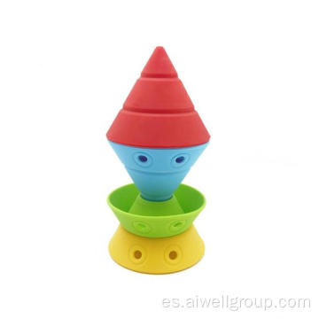 Silicone blando bloques de apilamiento juguetes aprendiendo juego Montessori